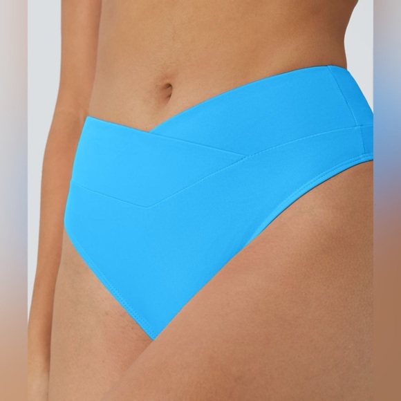 HALARA Blue High-Waisted Crossover Bikini Bottom Swimsuit Women’s Small NEW - Picture 5 of 5